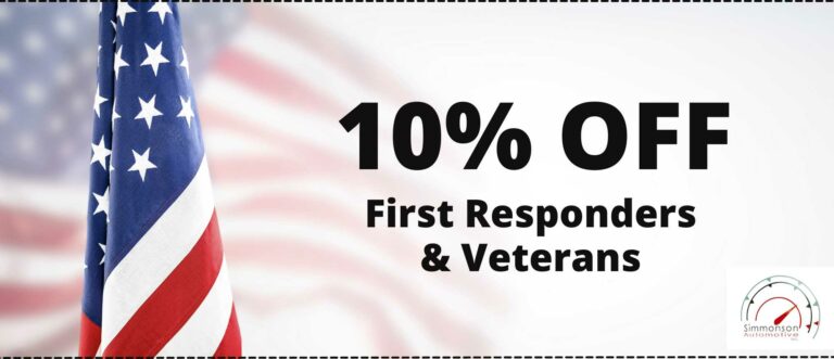 first responders veterans coupon Simmonson Automotive