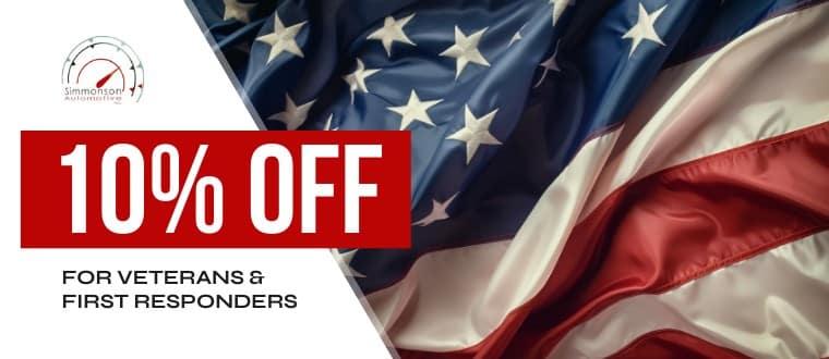 veterans and first responders coupon Simmonson Automotive