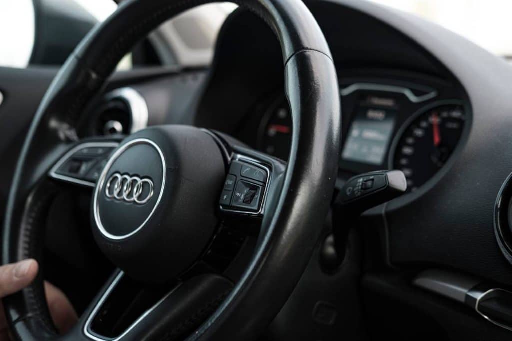 a photo of an Audi steering wheel